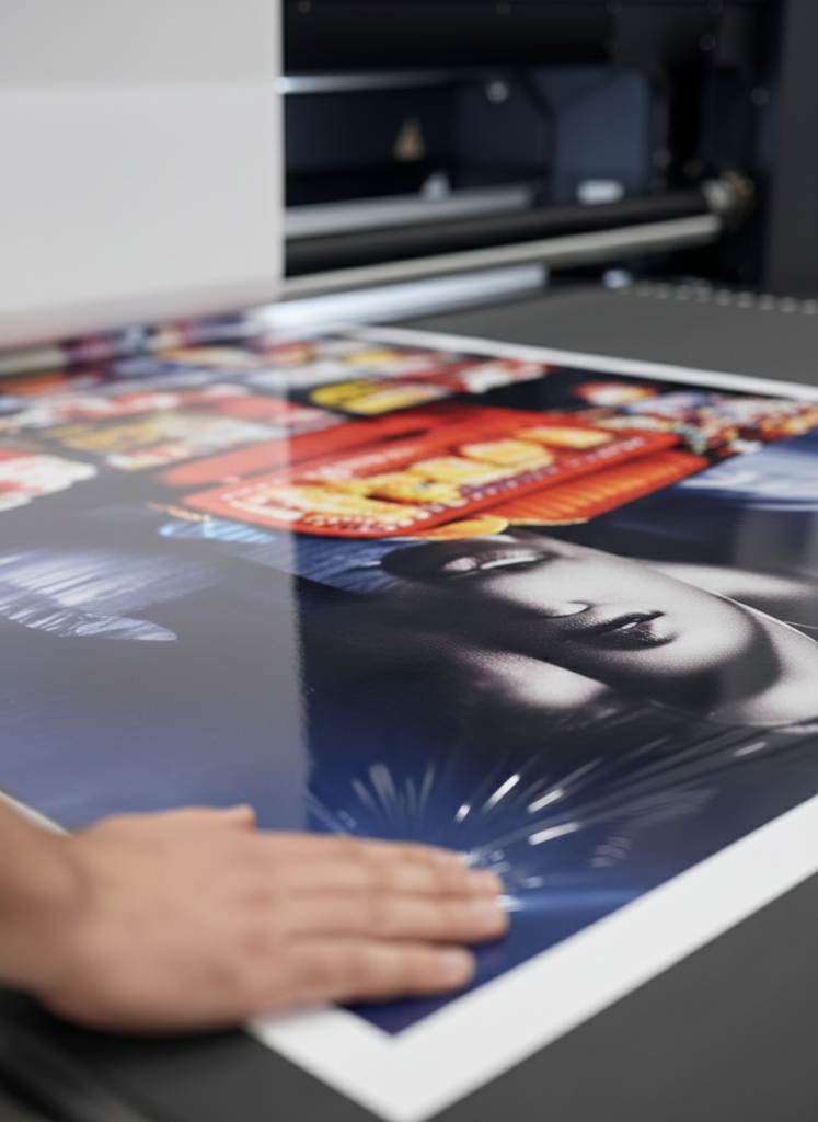 Plastification chez Caractères Enseignes