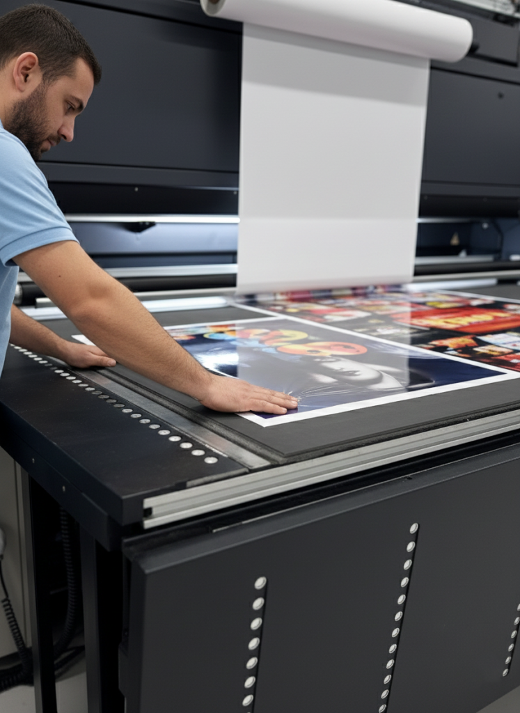 Plastification chez Caractères Enseignes